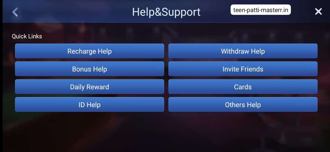 Teen Patti Master Help & Support