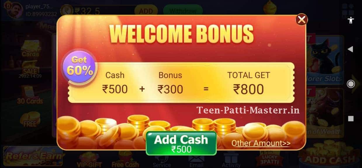Teen Patti Master WEL-Come Bonus